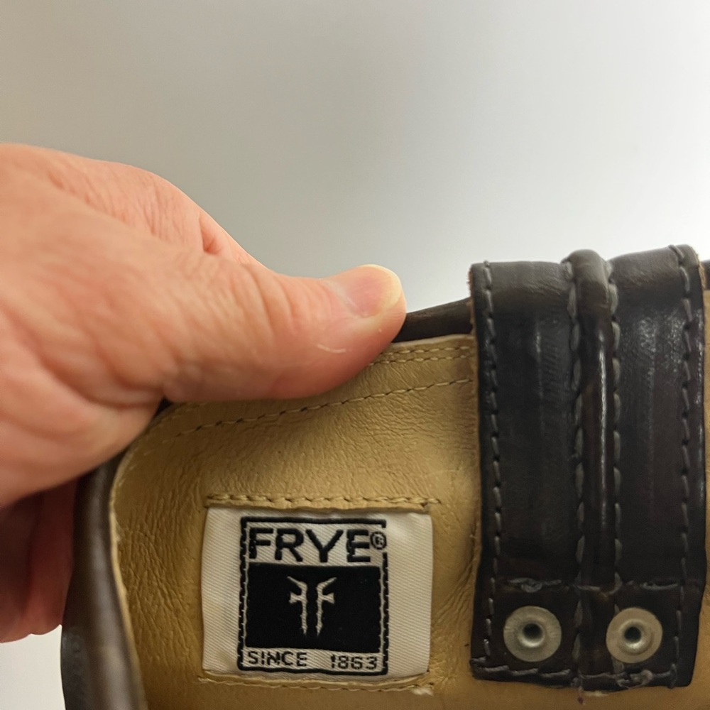 Frye Dark Brown Leather Harness Mid-Calf Boots - Picture 7 of 12